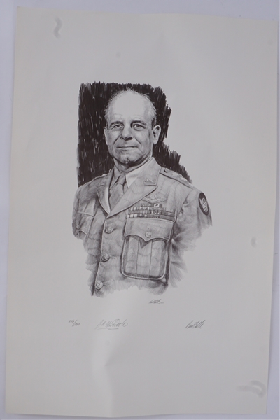 General James Doolittle Autographed 19x29 Paul Calli Lithograph LE #336/1000