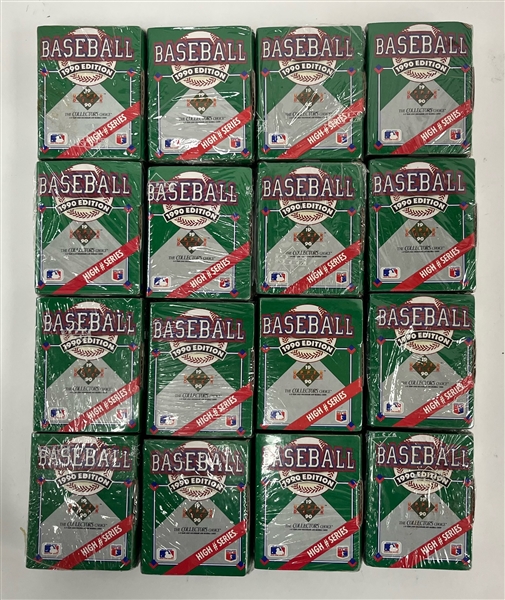 Lot of 16 Factory Sealed 1990 Upper Deck Baseball High Number Series Card Sets #701-800