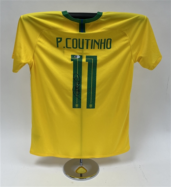 Philippe Coutinho Autographed Brazil National Nike Soccer Jersey Beckett