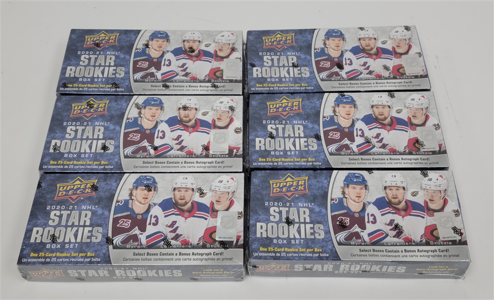 Lot of 6 Factory Sealed 2020-21 Upper Deck NHL Star Rookies Box Sets