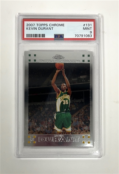 Kevin Durant 2007 Topps Chrome #131 Rookie Card PSA 9