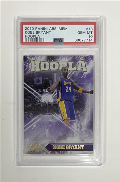 Kobe Bryant 2010 Panini Absolute Memorabilia Hoopla #13 Card LE #302/399 PSA 10