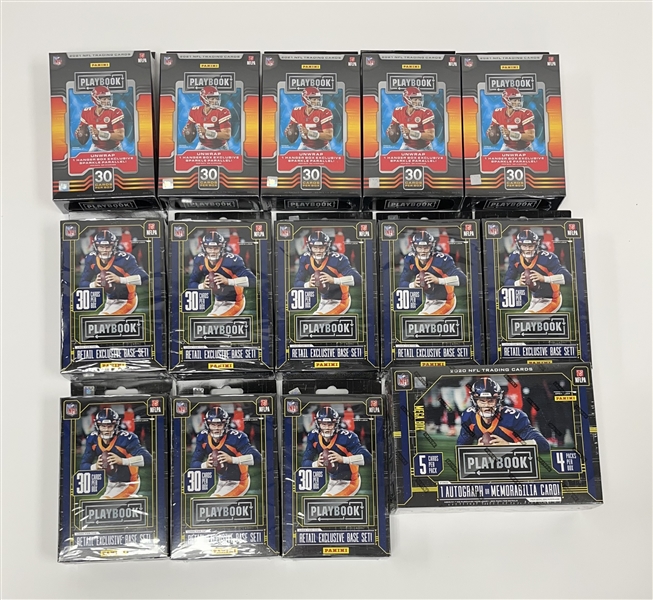 Lot of 14 Factory Sealed 2020 & 2021 Panini Playbook NFL Boxes *Burrow/Herbert/Lawrence Rookie Years*