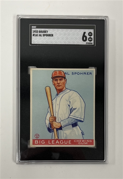 Al Spohrer 1933 Goudey #161 Card SGC 6