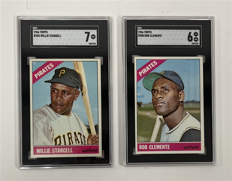 Lot of 2 Roberto Clemente & Willie Stargell 1966 Topps Graded Cards