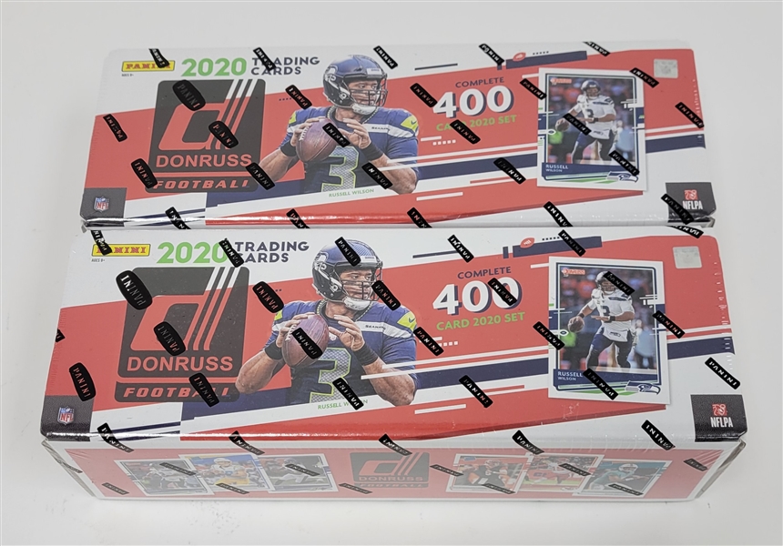Lot of 2 Factory Sealed 2020 Panini Donruss Football Complete Sets *Burrow & Herbert Rookie Year*
