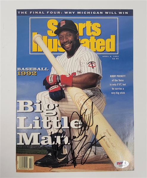 Kirby Puckett Autographed Sports Illustrated Magazine Cover PSA/DNA