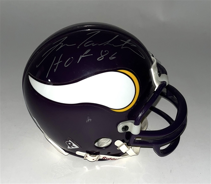 Fran Tarkenton Autographed & HOF Inscribed Minnesota Vikings Mini Helmet Beckett