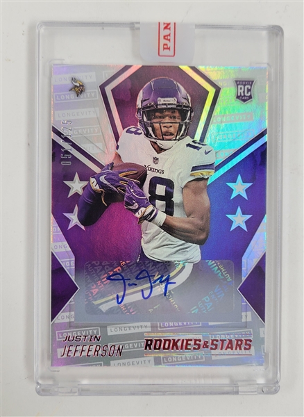 Justin Jefferson Autographed 2020 Rookies & Stars Rookie Card Limited Edition #51/125