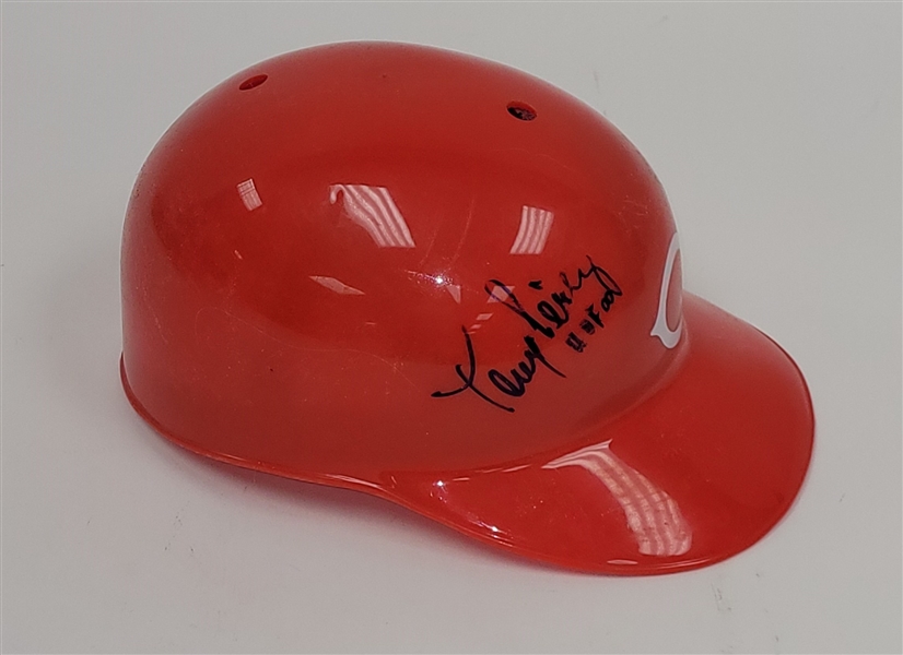 Tony Perez Autographed & HOF Inscribed Cincinnati Reds Replica Batting Helmet JSA
