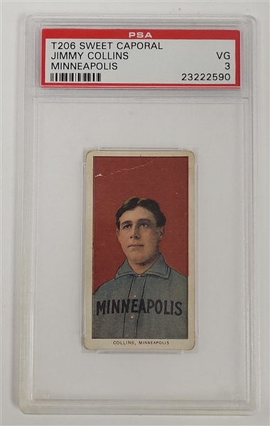 Jimmy Collins 1909 T206 Sweet Caporal Card PSA 3