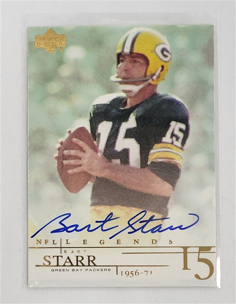 Bart Starr Autographed Upper Deck Green Bay Packers NFL Legends Card