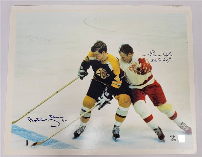 Bobby Orr & Gordie Howe Autographed & Inscribed Mounted 16x20 Photo LE #234/294