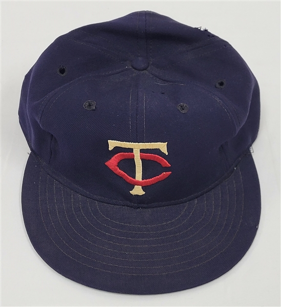 Rod Carew c. 1970 Minnesota Twins Game Used & Autographed Hat w/ John Taube LOA