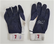 Pair of Joe Mauer 2012 Game Used & Autographed Batting Gloves