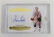Jerry West Autographed 2017-18 Panini Flawless Honored Numbers Gold Black Box 1/1