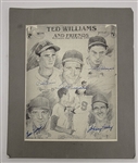 "Ted Williams And Friends" Autographed Matted 11x14 Photo w/ Beckett LOA
