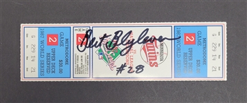 1987 Bert Blyleven Game 2 World Series Win vs Cardinals Full Ticket Signed NM w/Blyleven Signed Letter of Provenance 