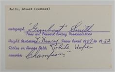 Edward "Gunboat" Smith Autographed Index Card Beckett