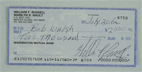 Bill Russell Signed Check w/ Russell LOA