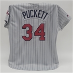 Kirby Puckett 1996 Minnesota Twins Game Issued Spring Training Jersey w/ Dave Miedema LOA