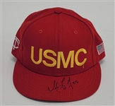 Alexi Casilla 2008 Minnesota Twins Game Used & Autographed USMC Hat MLB
