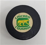 Chicago Cougars Game Used Hockey Puck