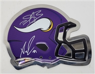 Xavier Rhodes & Anthony Barr Autographed Minnesota Vikings Helmet Wall Hanging