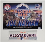 Lot of 2 Joe Nathan 2013 All-Star Game Used Locker Nameplates MLB