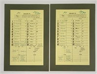 Lot of (2) 1991 Minnesota Twins vs. Oakland Athletics Lineup Cards Signed by Tony La Russa