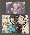 Lot of 3 John Glenn, Chuck Yeager, & Sally Ride Autographed 3.5x5 Photos Beckett