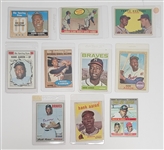 Lot of (10) 1959-70 Hank Aaron Cards