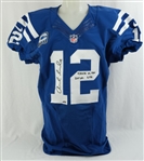 Andrew Luck 2015 Indianapolis Colts  Photomatched Game Used Autographed & Inscribed Jersey Worn During a 9/27/2015 Win vs. Titans Panini LOA & Original Box 