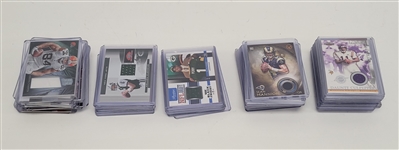 Lot of 50 NFL Game Used/Memorabilia/Relic Cards