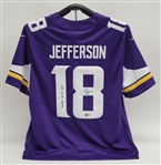 Justin Jefferson Autographed & Inscribed Minnesota Vikings Nike Elite Jersey Beckett