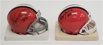 Lot of 2 Ozzie Newsome & Kellen Winslow Jr. Autographed Cleveland Browns Mini Helmets