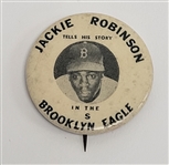 Rare 1947 "Jackie Robinson Tells His Story in the Brooklyn Eagle" Pin