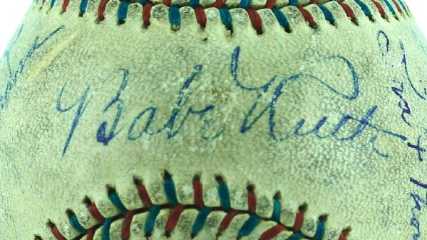 Babe Ruth, Lou Gehrig & Jimmie Foxx Autographed Baseball