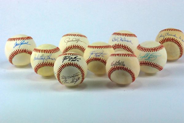 HOF Pitchers Lot of 9 Autographed Baseballs w/Tom Seaver