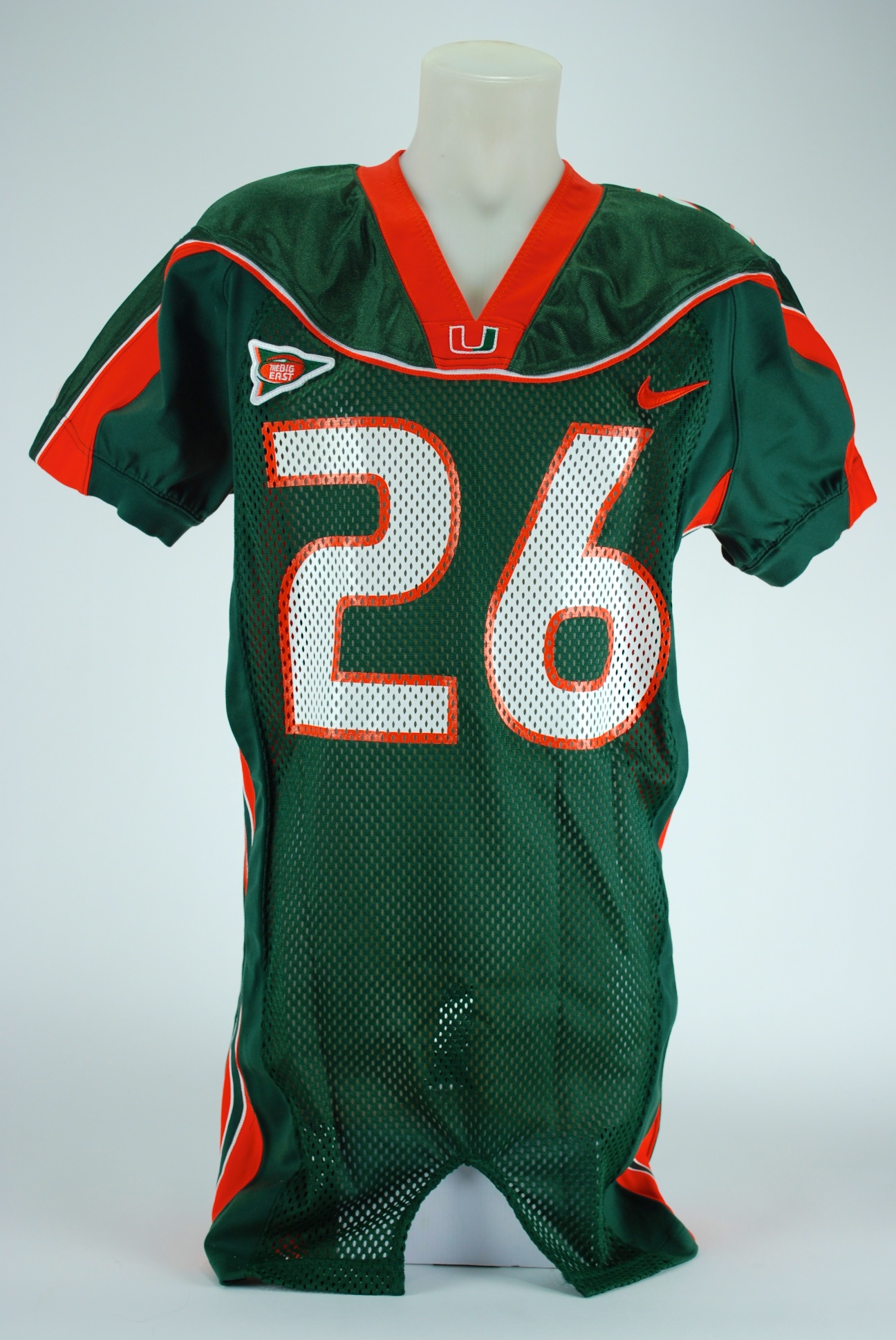 2007-13 Miami Hurricanes #1 Game Issued Green Jersey 42 DP31343