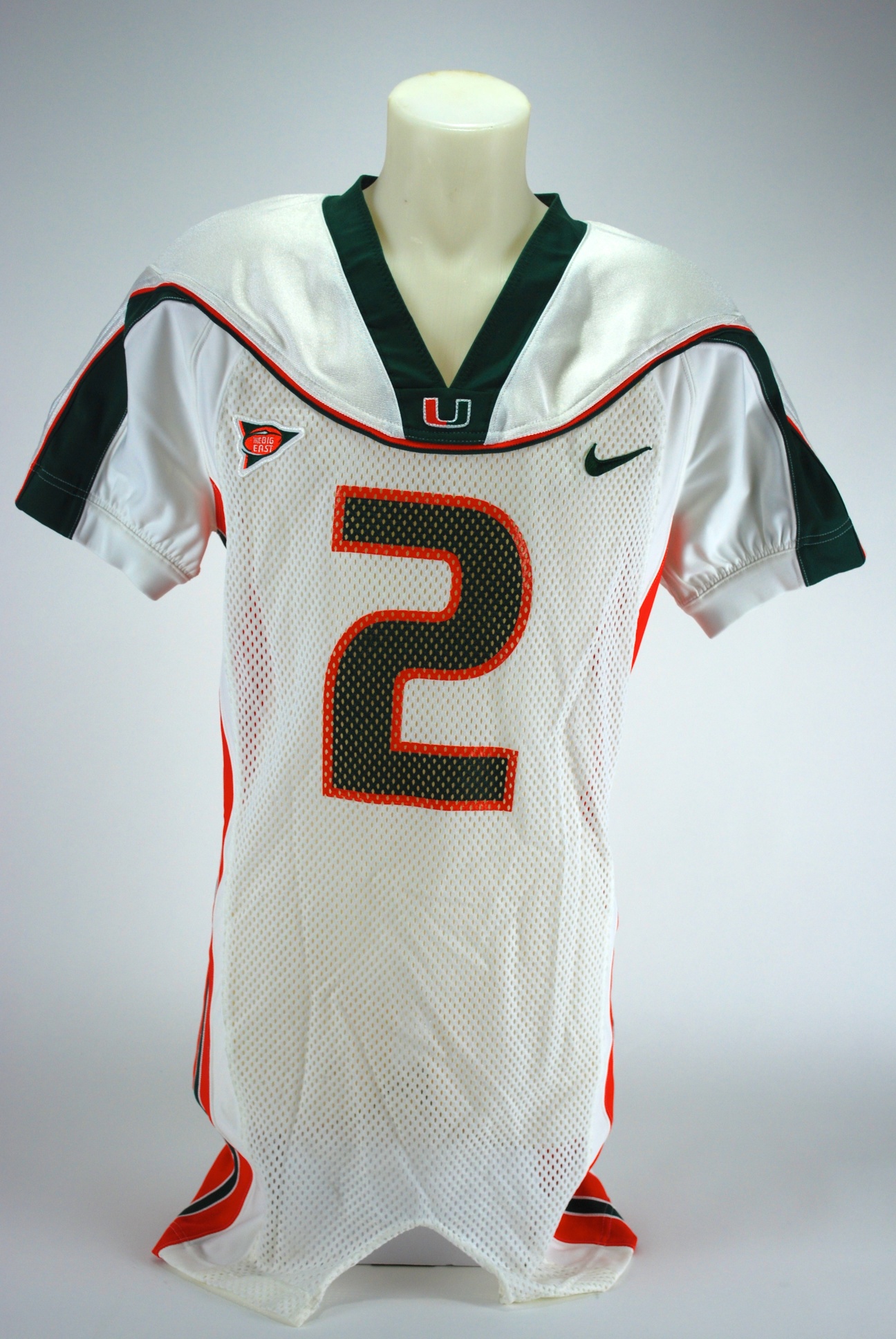 Miami Hurricanes #69 Game Used White Practice Jersey XL DP41779