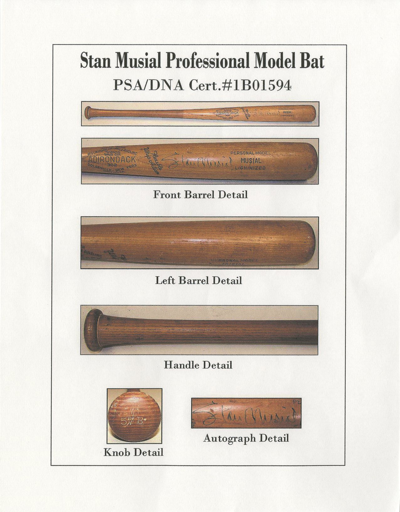 Lot Detail - Stan Musial 1956 Game Used & Autographed Bat GU 8 w/Provenance