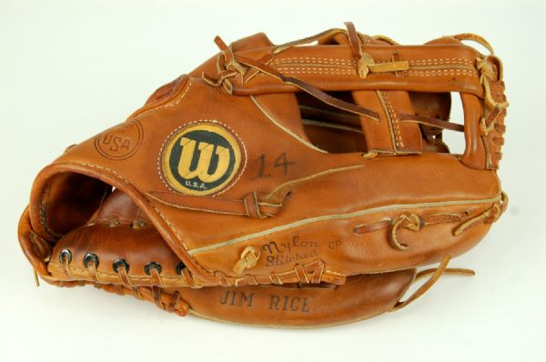 Game Used Fielders Glove Attributed to Jim Rice