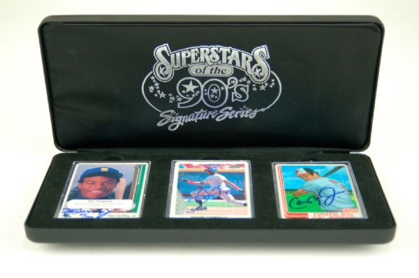 Ken Griffey Jr, Frank Thomas & Cal Ripken Autographed Card Set