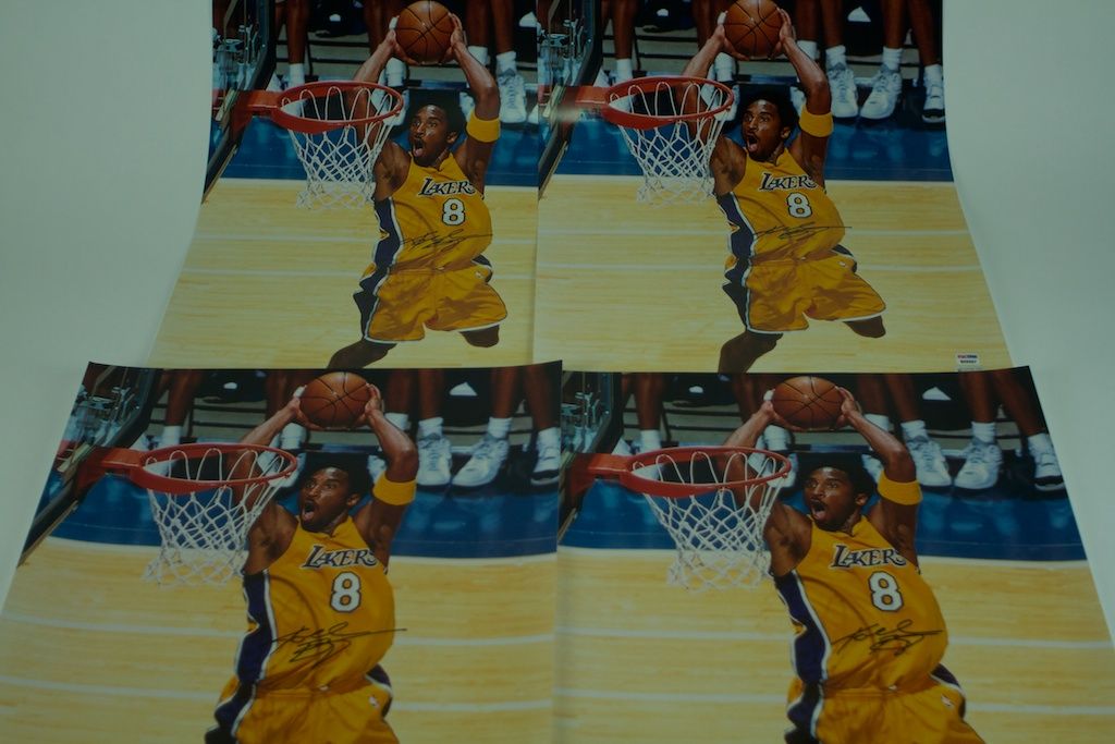 Lot Detail - Kobe Bryant Lot of 4 Autographed Slam Dunking Photos