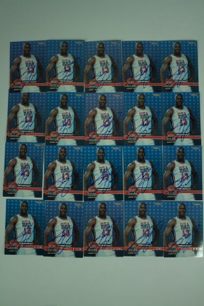 Shaq ONeal Lot of 20 Autographed Team USA Olympic Cards