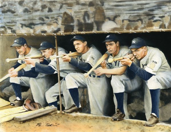 New York Yankees "1938" Original Oil Painting On Illustration Board By Ben Teeter 