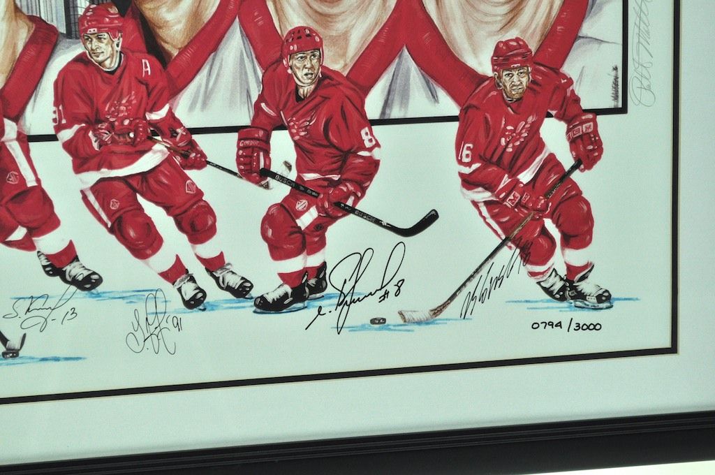 1954/55 DETROIT RED WINGS TEAM SIGNED 11X14 PHOTO - 14 AUTOGRAPHS