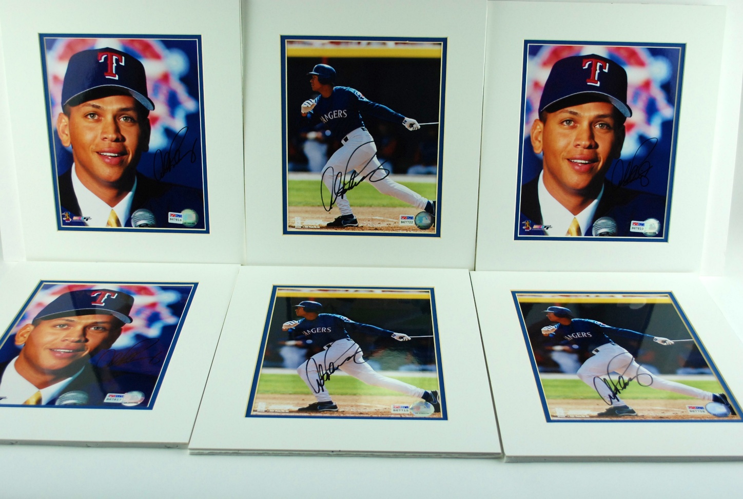 Lot Detail - Alex Rodriguez Lot of 6 Autographed & Matted 8x10 Photos