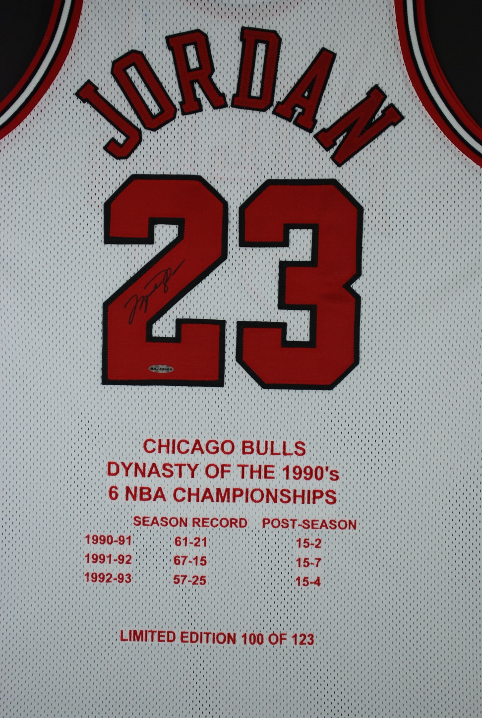 Lot Detail - Michael Jordan Chicago Bulls Signed Jersey with Career Stats  UDA